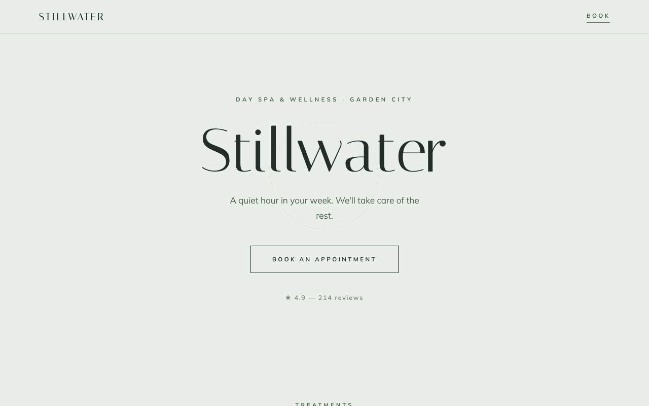 Preview of Stillwater Spa & Wellness website